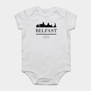 BELFAST NORTHERN IRELAND BLACK SILHOUETTE SKYLINE ART Baby Bodysuit